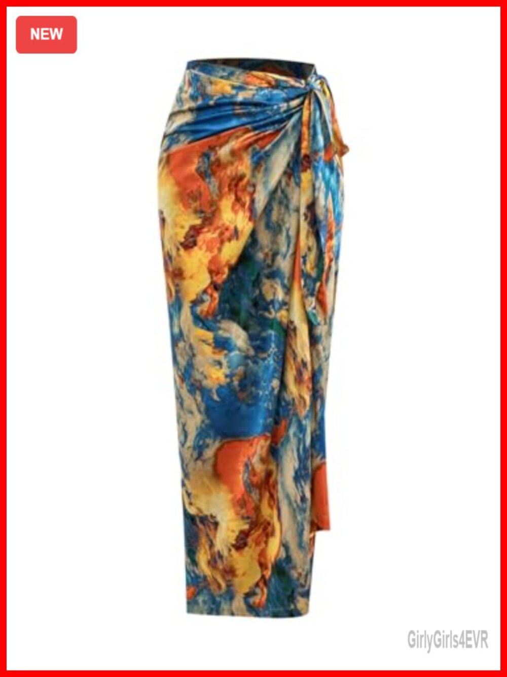 Women's Summer Wrap Maxi Skirt Twisted Knot High Waisted Boho Long Skirt